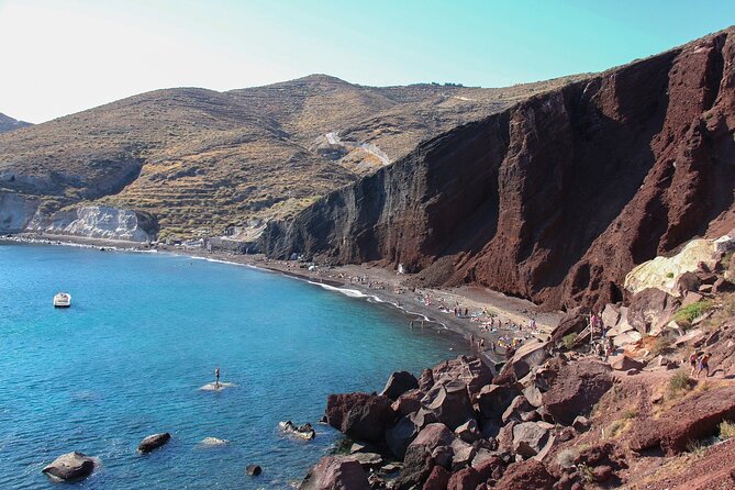 5-Day Tour in Mykonos & Santorini Sun & Sea - Day 4: Palea Kameni, Red Beach, and the Caldera at sunset
