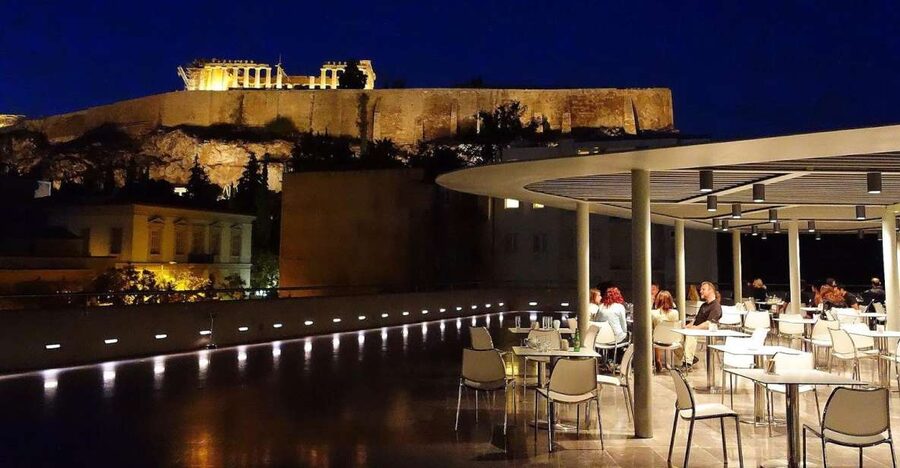 Acropolis and Acropolis museum Friday afternoon visit - The museum balcony and night views