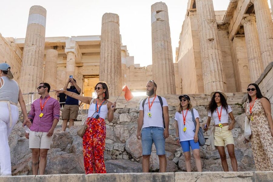 Athens: Acropolis and Acropolis Museum Premium Guided Tour - Odeon of Herodes Atticus and the climb upward