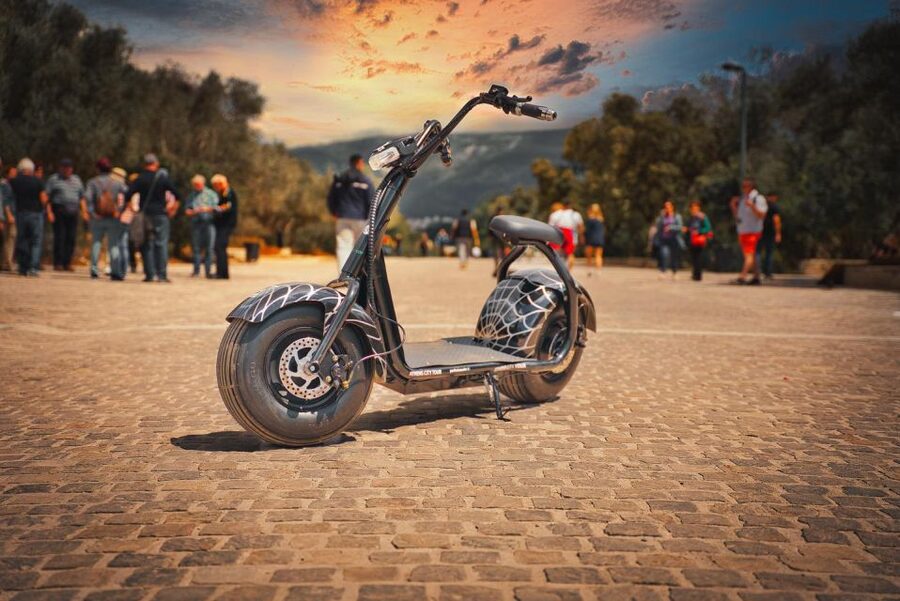 Athens: City Highlights Guided E-Scooter Tour - Acropolis, Parthenon, and the theater below