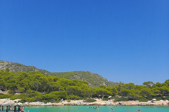 Athens Combo Ticket: Full-Day Cruise and Hop on Hop off Bus - Moni Aegina Beach is for swimming and sun