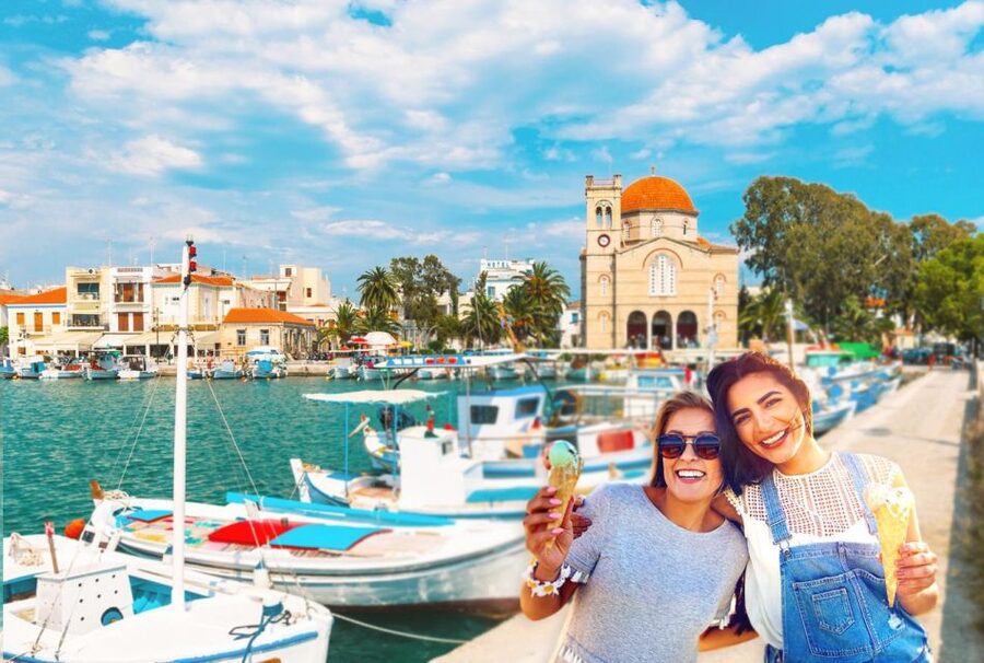 Athens: Guided Day Trip to Aegina Island with Swimming - Aegina Town, neoclassical buildings, and pistachios