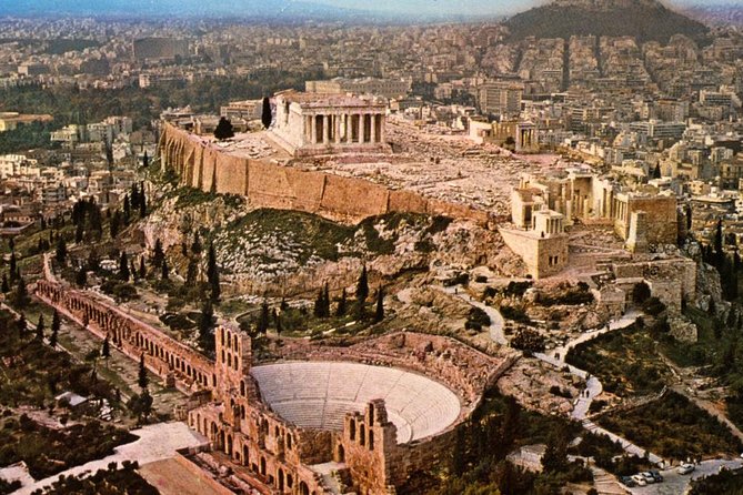 Athens Half-Day Private Minivan Tour - Temple of Zeus: giant columns beside modern Athens