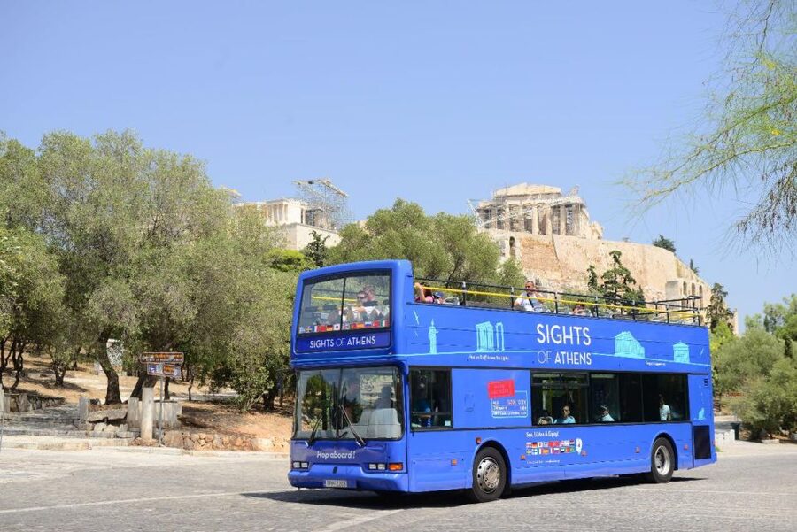 Athens: Island Cruise with Lunch & Hop-On Hop-Off Bus Ticket - Agistri: pine hills and clear water