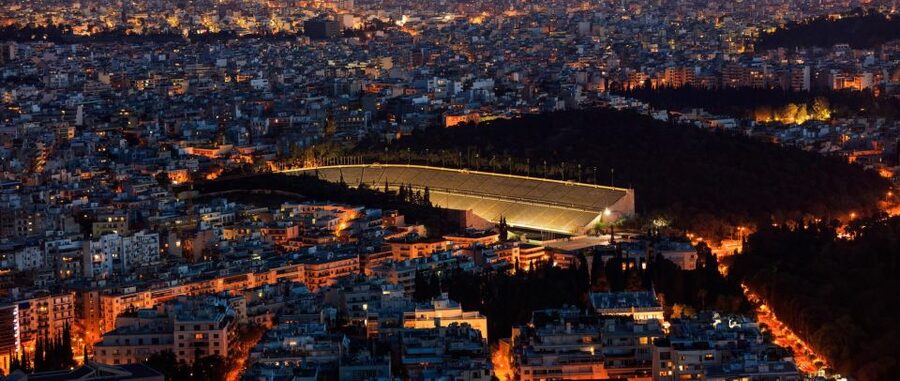 "Athens Night Experience - 4Hours" - Marble athletes at the Panathenaic Stadium