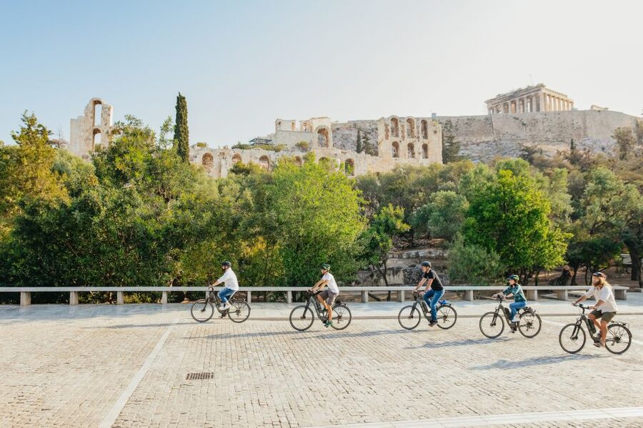 Athens: Old Town Highlights Guided E-Bike Tour - Filopappou Hill and the first city views