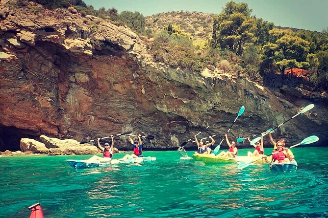 Athens Riviera: Sea Kayak and Snorkeling Adventure with Picnic - Paddling along the eastern Attica coast