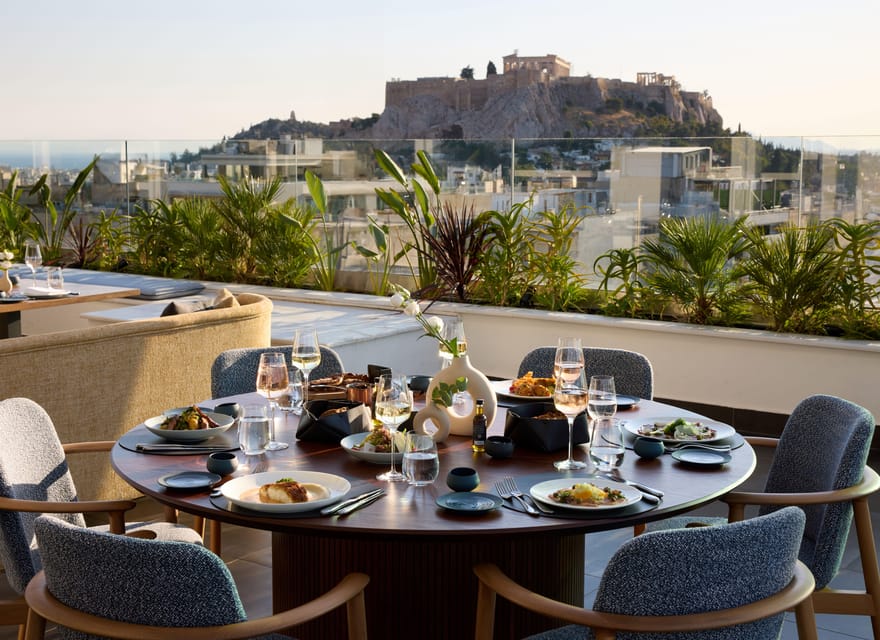Athens: Rooftop Fine Dining at Whispers Restaurant - Menu One: Beetroot, Lemon Risotto, and Orange Pie