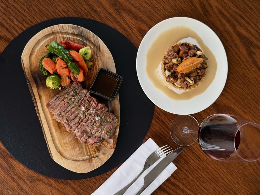Athens: Rooftop Fine Dining at Whispers Restaurant - Menu Three: Beef Tagliata or Shi Drum Fillet