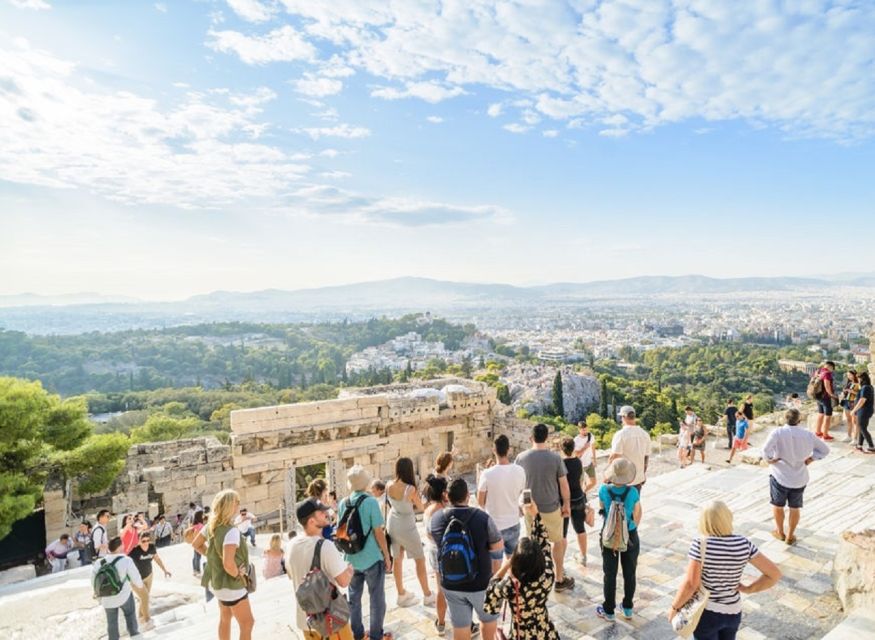 Athens: The Acropolis Walking Group Tour with a French Guide - The Parthenon and the view over modern Athens