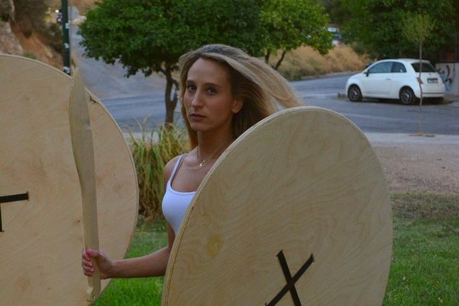 Athens: Unique & Interactive Greek Small Group Warrior Experience - Handling replica shields, spears, and swords