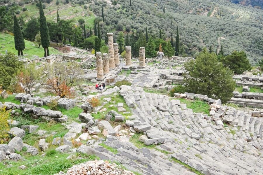 Delphi 2 Day Tour from Athens with Overnight in 4 Star Hotel - Entering the Temple of Apollo sanctuary