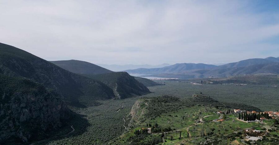 Delphi: Easy Hike on Ancient Path through the Olive Groves - Leaving Delphi by an ancient downhill path