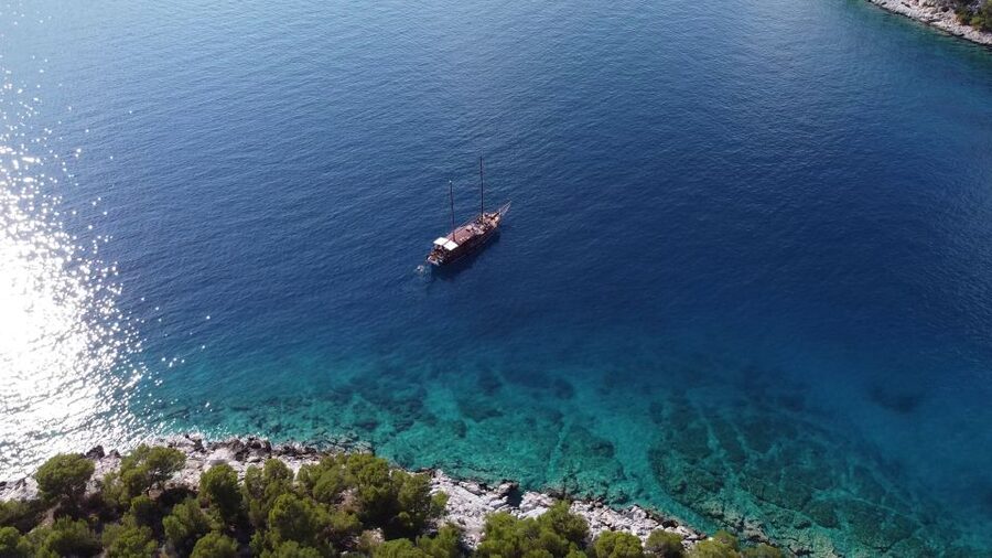 From Athens: Aegina, Agistri and Metopi Day Cruise w/ Lunch - Lunch on deck, with Greek flavors
