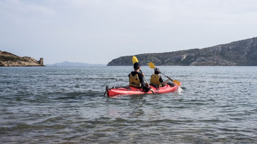 From Athens: Cape Sounion Guided Kayaking Tour with Lunch - Launching with the sea kayaking guides