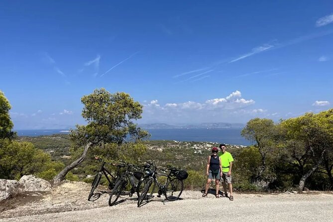 From Athens: Exploring Aegina Island by Bike - The descent to Agia Marina beach