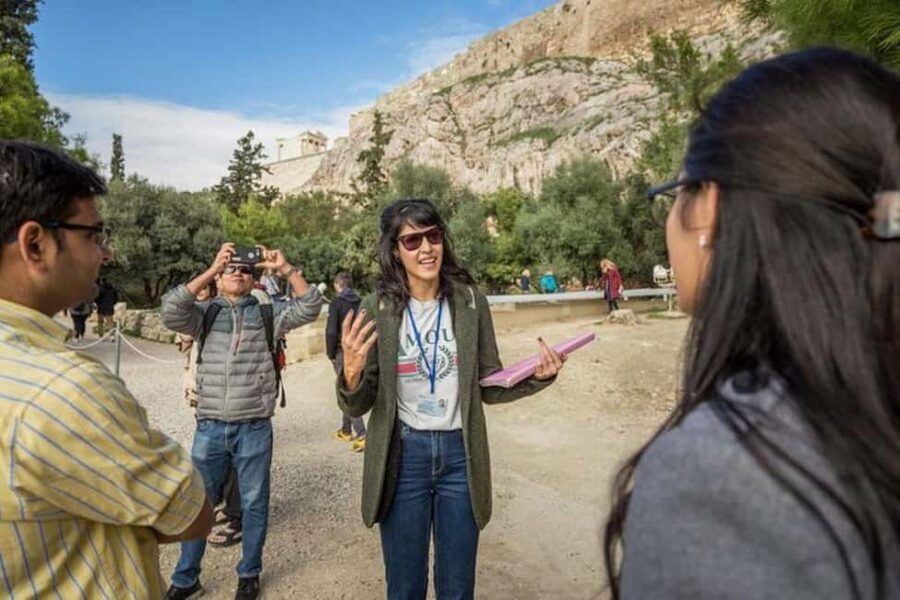 Guided walking tour of Acropolis with transportation - Ancient theaters below the Parthenon