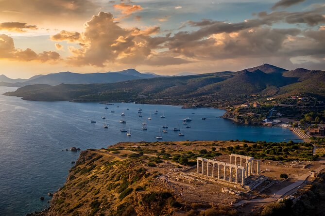 Private Sunset Cruise to Cape Sounio & Athenian Riviera - The Temple of Poseidon at sunset