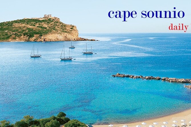 Sunset & swimming at Cape Sounio, Poseidon temple - The road south along the Athenian Riviera