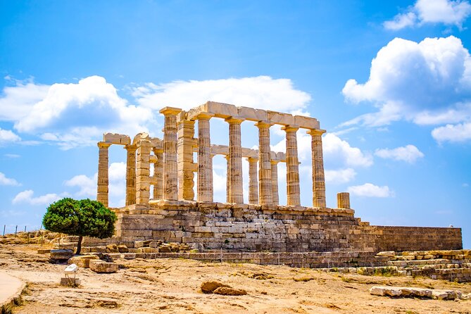 Temple of Poseidon and Cape Sounion Half Day Afternoon Tour - Arriving at Sounio and seeing the cliffs