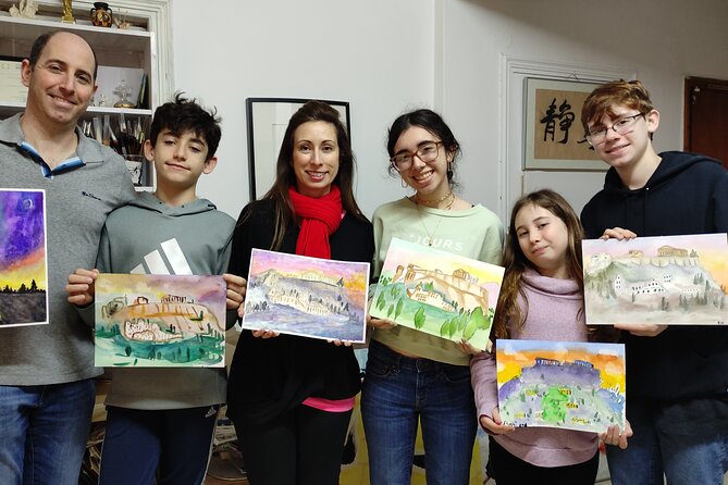 workshop for painting acropolis/landscape with local artist - A cozy studio and a small class