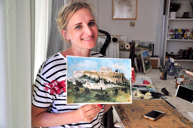 workshop for painting acropolis/landscape with local artist - Why the step-by-step method helps beginners